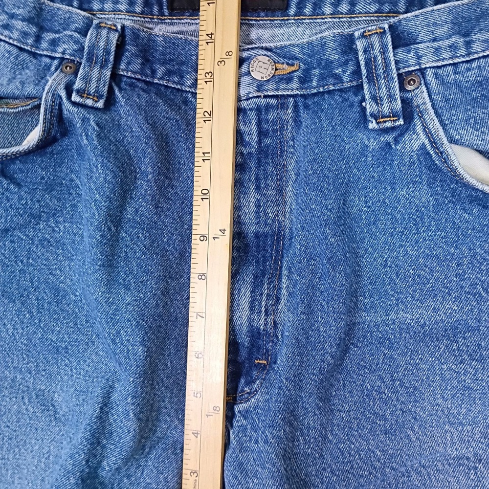 Wrangler Riggs Workwear Mens Blue Double Knee Carpenter Jeans 38x32 FITS 38X31 - Picture 4 of 15